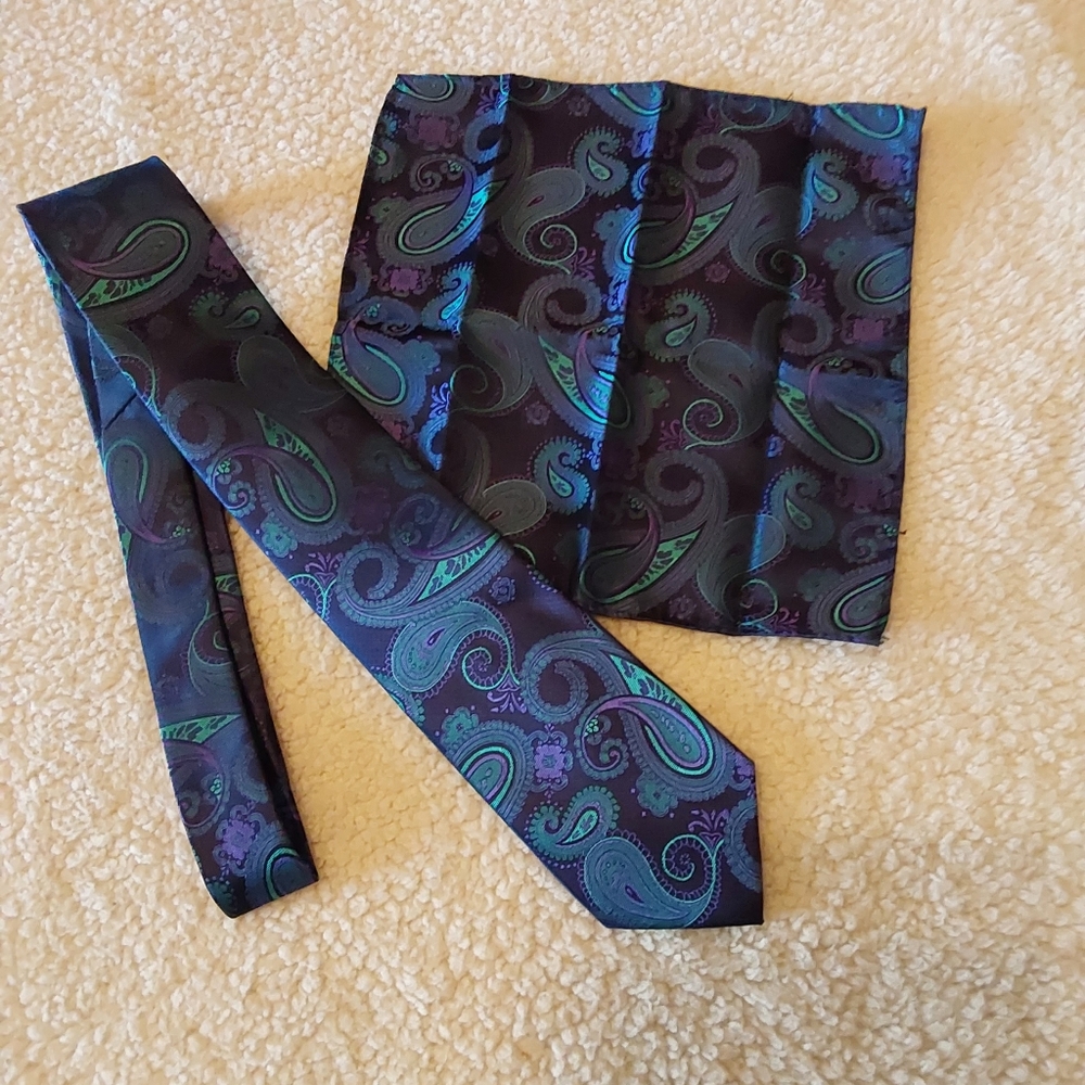 🌺 Mens Custom Made Matching Necktie & Pocket Square